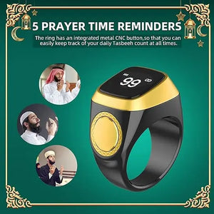 Equantu Qibla Ring Tasbih Counter Prayer Reminder KSA DROP